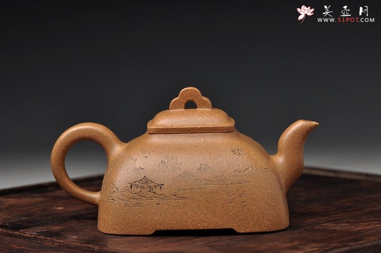 紫砂壶图片：强强联合 李彦雄通景山水 全手孤棱 素雅耐品 - 宜兴紫砂壶网