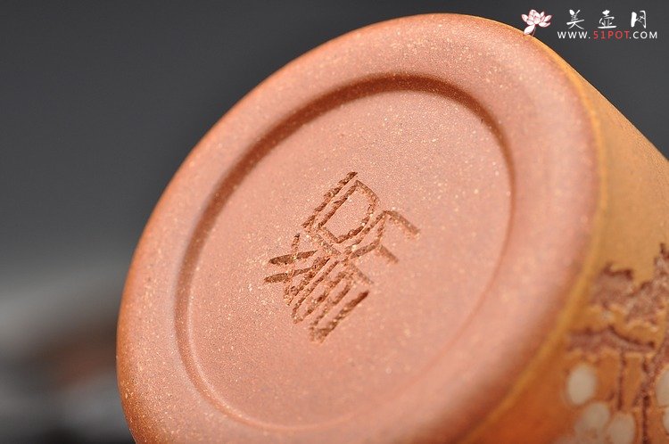 紫砂壶图片：扳指杯 拈花微笑 腊梅玉洁 - 宜兴紫砂壶网