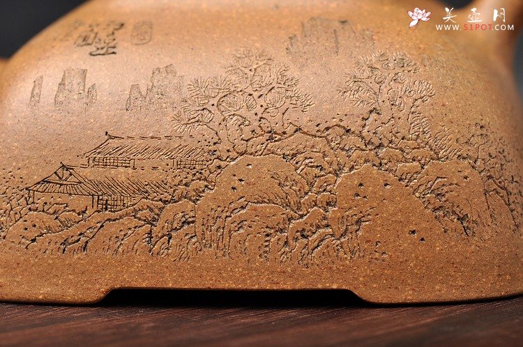 紫砂壶图片：强强联合 李彦雄通景山水 全手孤棱 素雅耐品 - 宜兴紫砂壶网