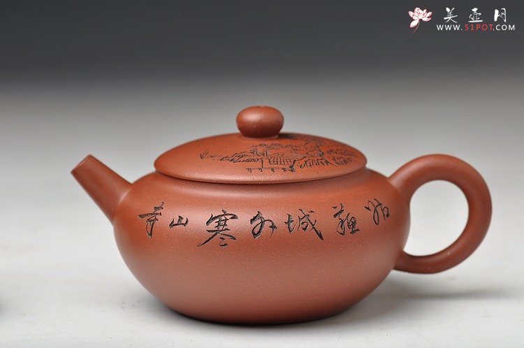 紫砂壶图片：姑苏城外寒山寺 夜半钟声到客船 璞玉 - 宜兴紫砂壶网