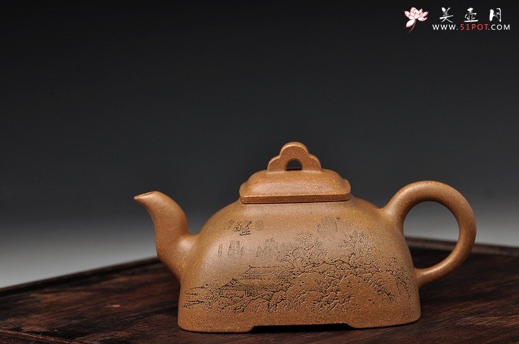 紫砂壶图片：强强联合 李彦雄通景山水 全手孤棱 素雅耐品 - 宜兴紫砂壶网