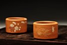 紫砂壶图片：扳指杯 拈花微笑 腊梅玉洁 - 宜兴紫砂壶网