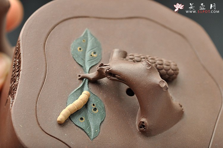 紫砂壶图片：崔巍健代表作 树桩精品  桑蚕壶 - 宜兴紫砂壶网