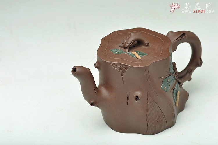 紫砂壶图片：崔巍健代表作 树桩精品  桑蚕壶 - 宜兴紫砂壶网