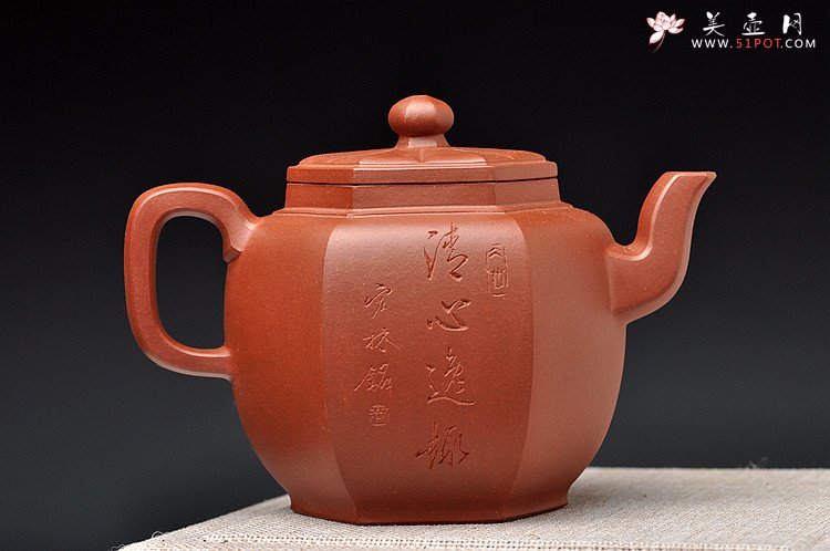 紫砂壶图片：强强联合之经典作品全手步步高登 国工师陈宏林装饰 - 宜兴紫砂壶网