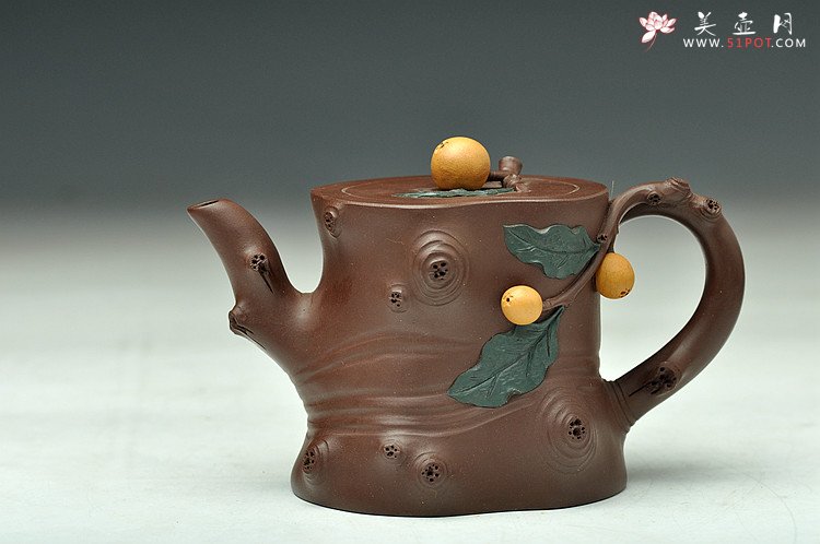 紫砂壶图片：老味十足 实用花器小品 枇杷桩 - 宜兴紫砂壶网