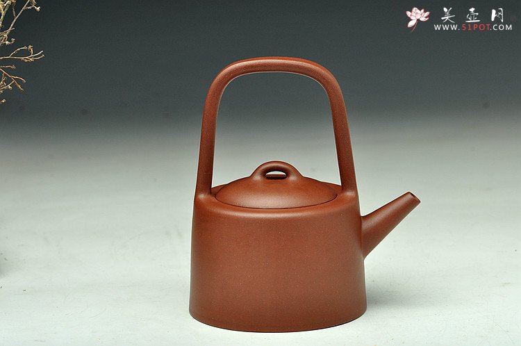 紫砂壶图片：顶级老料 挺拔俊秀 全手曼生提梁 仅此一件不接受定做 - 宜兴紫砂壶网