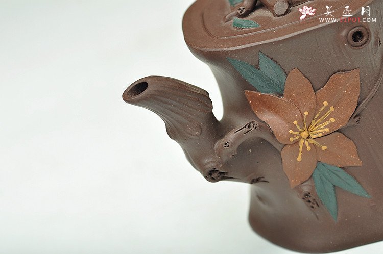 紫砂壶图片：精致灵巧 映山红 花货小品 - 宜兴紫砂壶网