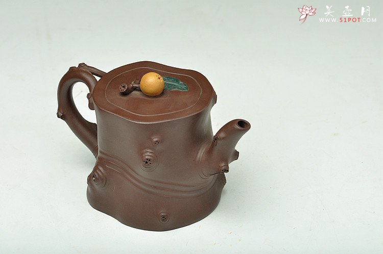 紫砂壶图片：老味十足 实用花器小品 枇杷桩 - 宜兴紫砂壶网