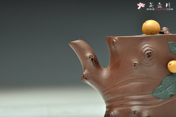 紫砂壶图片：老味十足 实用花器小品 枇杷桩 - 宜兴紫砂壶网