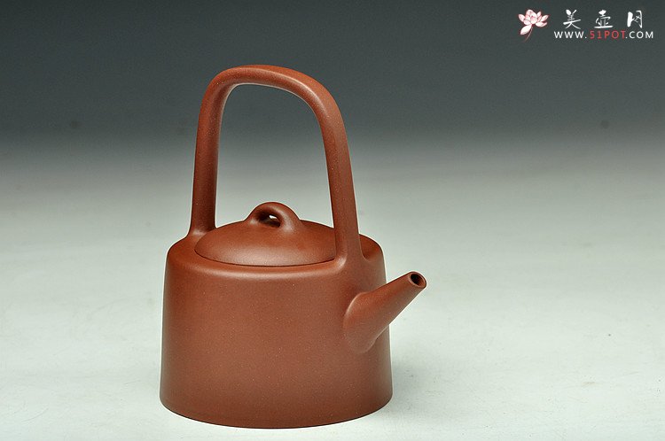 紫砂壶图片：顶级老料 挺拔俊秀 全手曼生提梁 仅此一件不接受定做 - 宜兴紫砂壶网