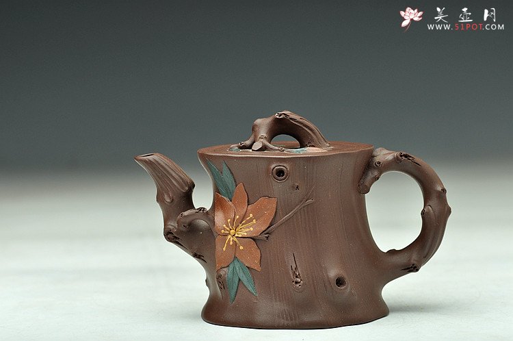 紫砂壶图片：精致灵巧 映山红 花货小品 - 宜兴紫砂壶网