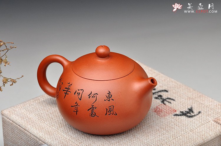 紫砂壶图片：谁赏素腰轻o(∩_∩)o  红泥西施 韵味十足 - 宜兴紫砂壶网