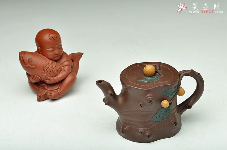 紫砂壶图片：老味十足 实用花器小品 枇杷桩 - 宜兴紫砂壶网