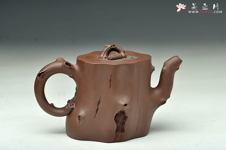 紫砂壶图片：崔巍健代表作 树桩精品  桑蚕壶 - 宜兴紫砂壶网