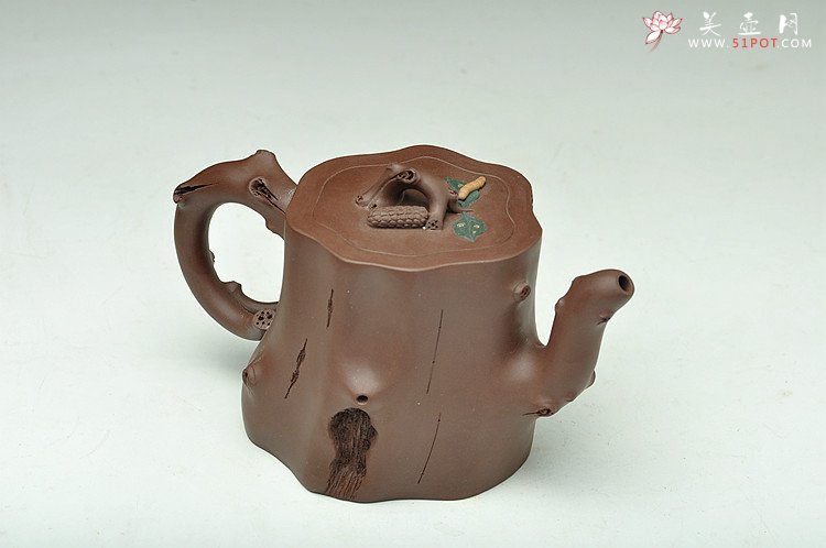 紫砂壶图片：崔巍健代表作 树桩精品  桑蚕壶 - 宜兴紫砂壶网