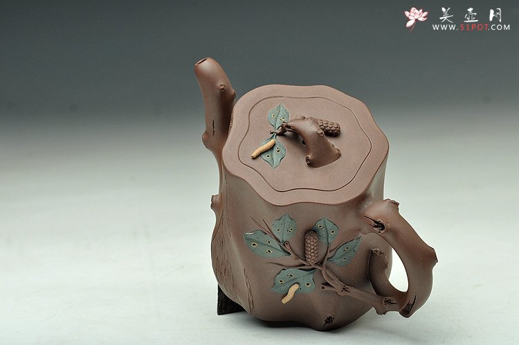 紫砂壶图片：崔巍健代表作 树桩精品  桑蚕壶 - 宜兴紫砂壶网