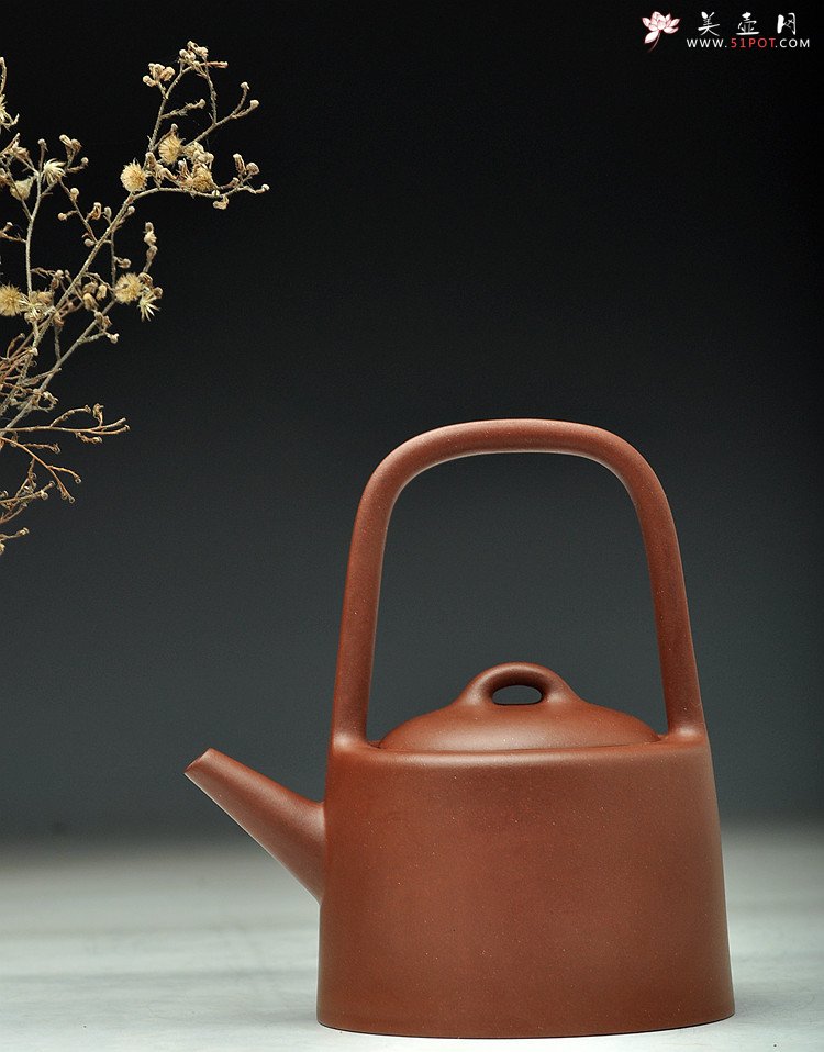 紫砂壶图片：顶级老料 挺拔俊秀 全手曼生提梁 仅此一件不接受定做 - 宜兴紫砂壶网