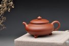 紫砂壶图片：适合绿茶 纤秀可人 三足扁樱 - 宜兴紫砂壶网