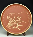 紫砂壶图片：似兰斯馨 文房挂盘 刻绘清新 - 宜兴紫砂壶网