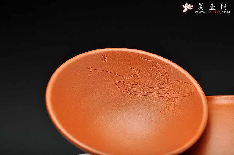 紫砂壶图片：难得原矿朱泥 斗笠杯 装饰趣味 - 宜兴紫砂壶网