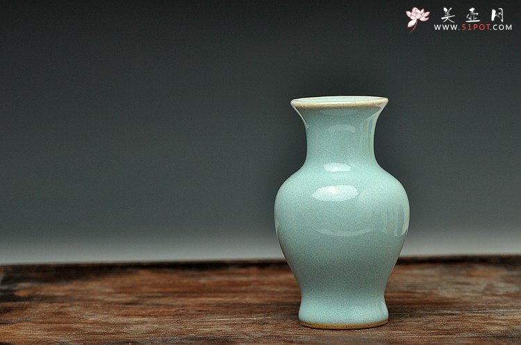 紫砂壶图片：汝瓷小花瓶  汝州汝瓷 文房小玩意 - 宜兴紫砂壶网