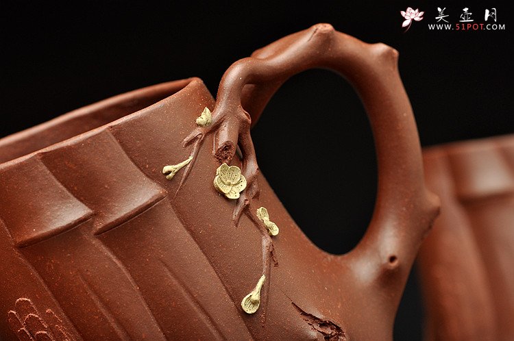 紫砂壶图片：三色演绎  全手三友祝福套壶 终极版 花货实力派 臻品之藏 - 宜兴紫砂壶网