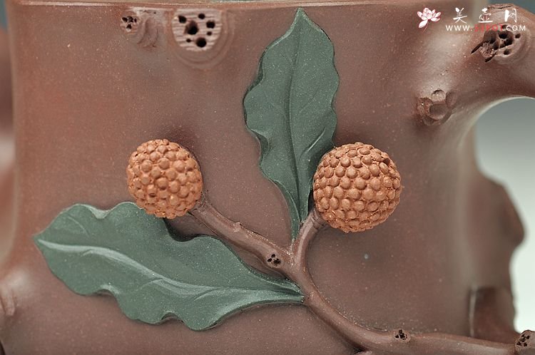 紫砂壶图片：实用花器小品   杨梅桩 - 宜兴紫砂壶网