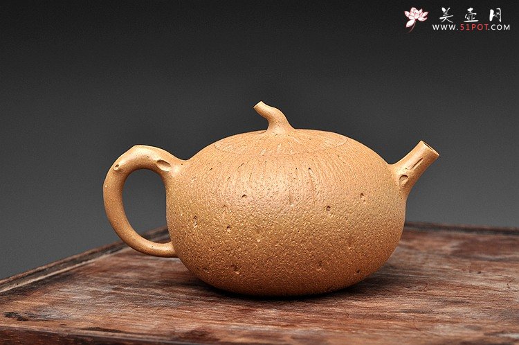 紫砂壶图片：蔡岩峰代表作 古拙中透灵气 全手工橘瓜 肌理丰润 - 宜兴紫砂壶网