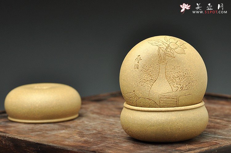 紫砂壶图片：围棋杯 佛手花瓶 古雅圆润 品味优质本山段 - 宜兴紫砂壶网