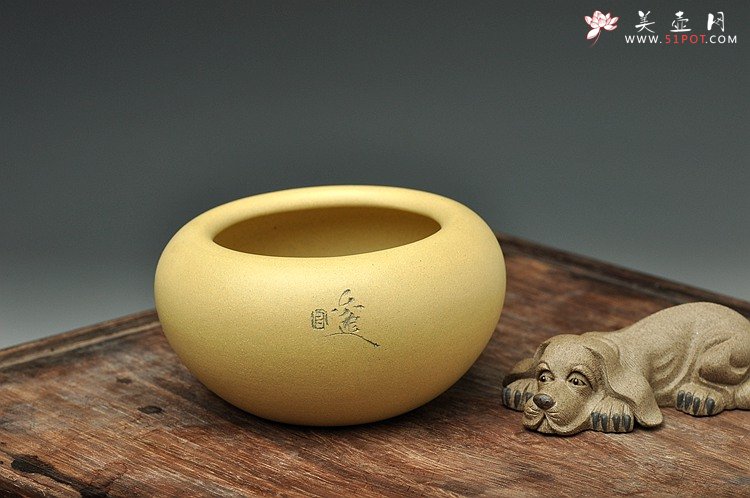 紫砂壶图片：天水牛 知了 蟋蟀 生动形象 文玩杂项 手工精品薄胎一捺底笔洗 - 宜兴紫砂壶网