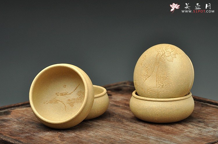 紫砂壶图片：围棋杯 佛手花瓶 古雅圆润 品味优质本山段 - 宜兴紫砂壶网