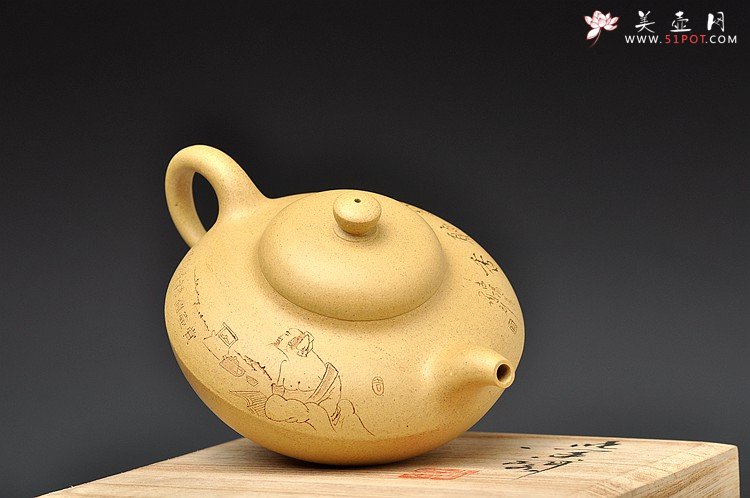 紫砂壶图片：曼生十八式之合欢 文气装饰 器形周正 做工严谨 - 宜兴紫砂壶网