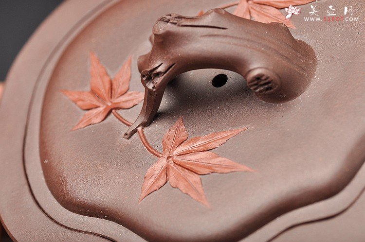 紫砂壶图片：崔巍健经典 三色枫竹情 风情之作o(∩_∩)o 韵味十足 - 宜兴紫砂壶网