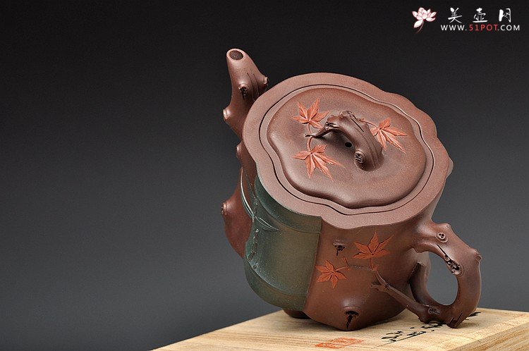 紫砂壶图片：崔巍健经典 三色枫竹情 风情之作o(∩_∩)o 韵味十足 - 宜兴紫砂壶网