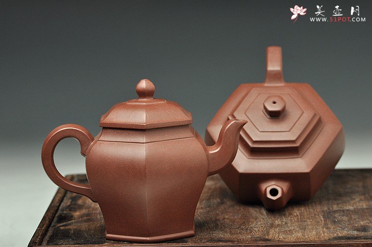 紫砂壶图片：何卫枫近作 全手工 六方对壶 - 宜兴紫砂壶网