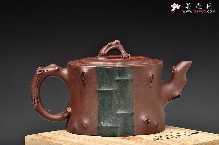 紫砂壶图片：崔巍健经典 三色枫竹情 风情之作o(∩_∩)o 韵味十足 - 宜兴紫砂壶网