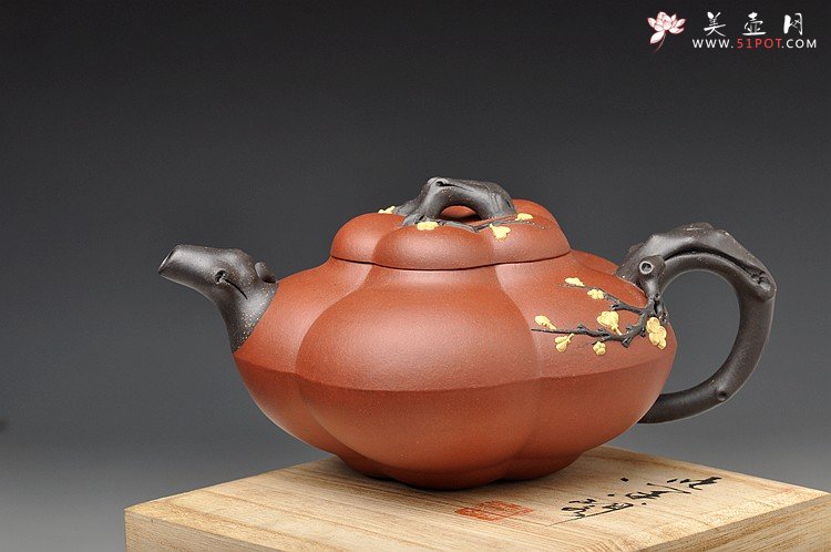 紫砂壶图片：单志萍新品 老味十足  大上合梅 - 宜兴紫砂壶网