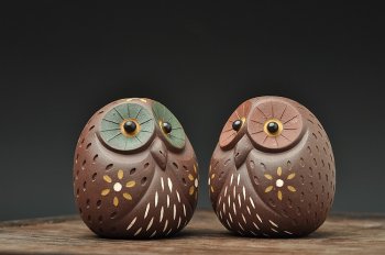 紫砂壶图片：猫头鹰~夜晚来临，让我讲讲月光里的故事o(∩_∩)o  - 宜兴紫砂壶网