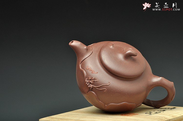 紫砂壶图片：福音多子 贴塑花器 吉祥寓意 - 宜兴紫砂壶网