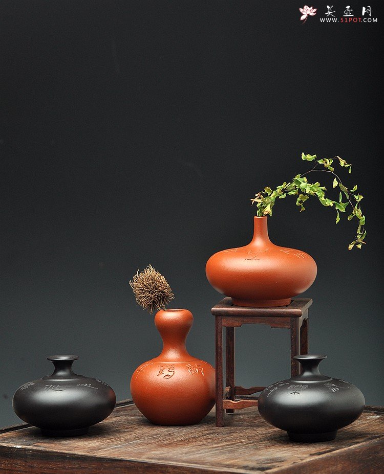 紫砂壶图片：文房雅玩之小花瓶 造型可爱新颖~ 均是单个~ - 宜兴紫砂壶网