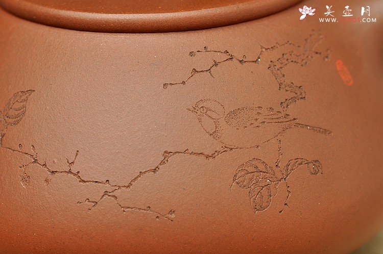 紫砂壶图片：国助和石装饰 型正料爽 全手景舟石瓢 - 宜兴紫砂壶网