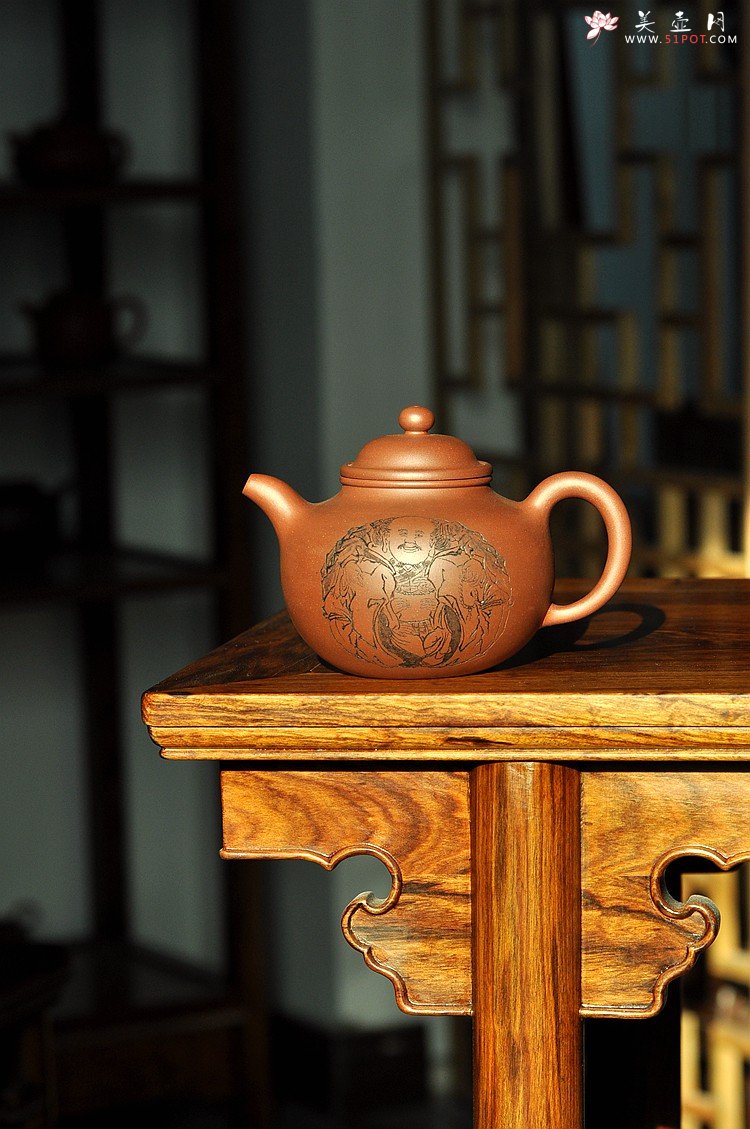 紫砂壶图片：意境之美 一团和气之大掇球 优质老清水 - 宜兴紫砂壶网