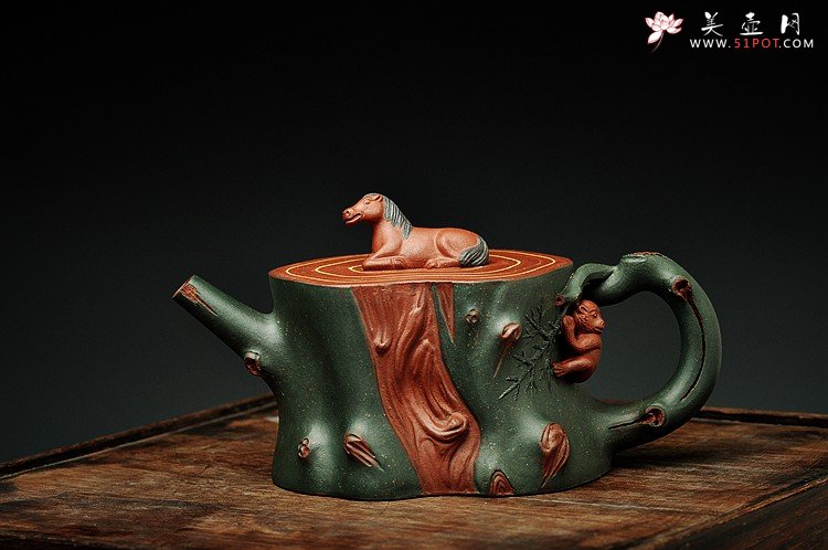 紫砂壶图片：恭贺新春 造型独特 构思巧妙  马上封侯 送礼自玩佳品~ - 宜兴紫砂壶网