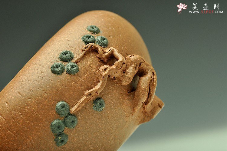 紫砂壶图片：全手松段水盂 文房雅玩 - 宜兴紫砂壶网