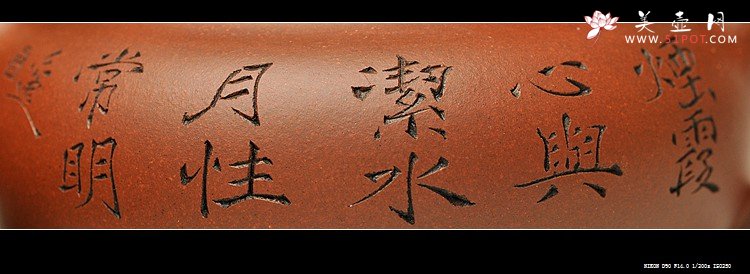 紫砂壶图片：婉约秀气 一捺底   仿古 座有兰言 - 宜兴紫砂壶网