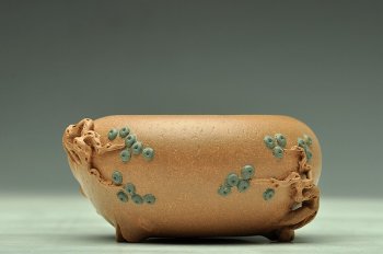 紫砂壶图片：全手松段水盂 文房雅玩 - 宜兴紫砂壶网