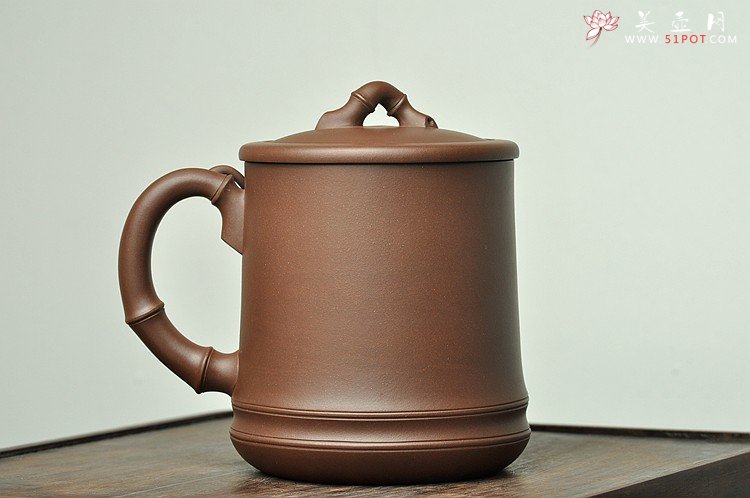 紫砂壶图片：厚重大气 居不可无竹 清韵杯 精品老紫泥and黄龙源青段 不接受定做 - 宜兴紫砂壶网