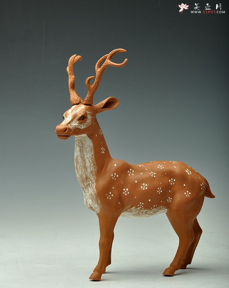 紫砂壶图片：梅花鹿 - 宜兴紫砂壶网