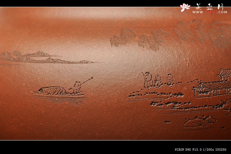 紫砂壶图片：通景山水 俯仰自得 稳重大气 冬游之大仿古 - 宜兴紫砂壶网